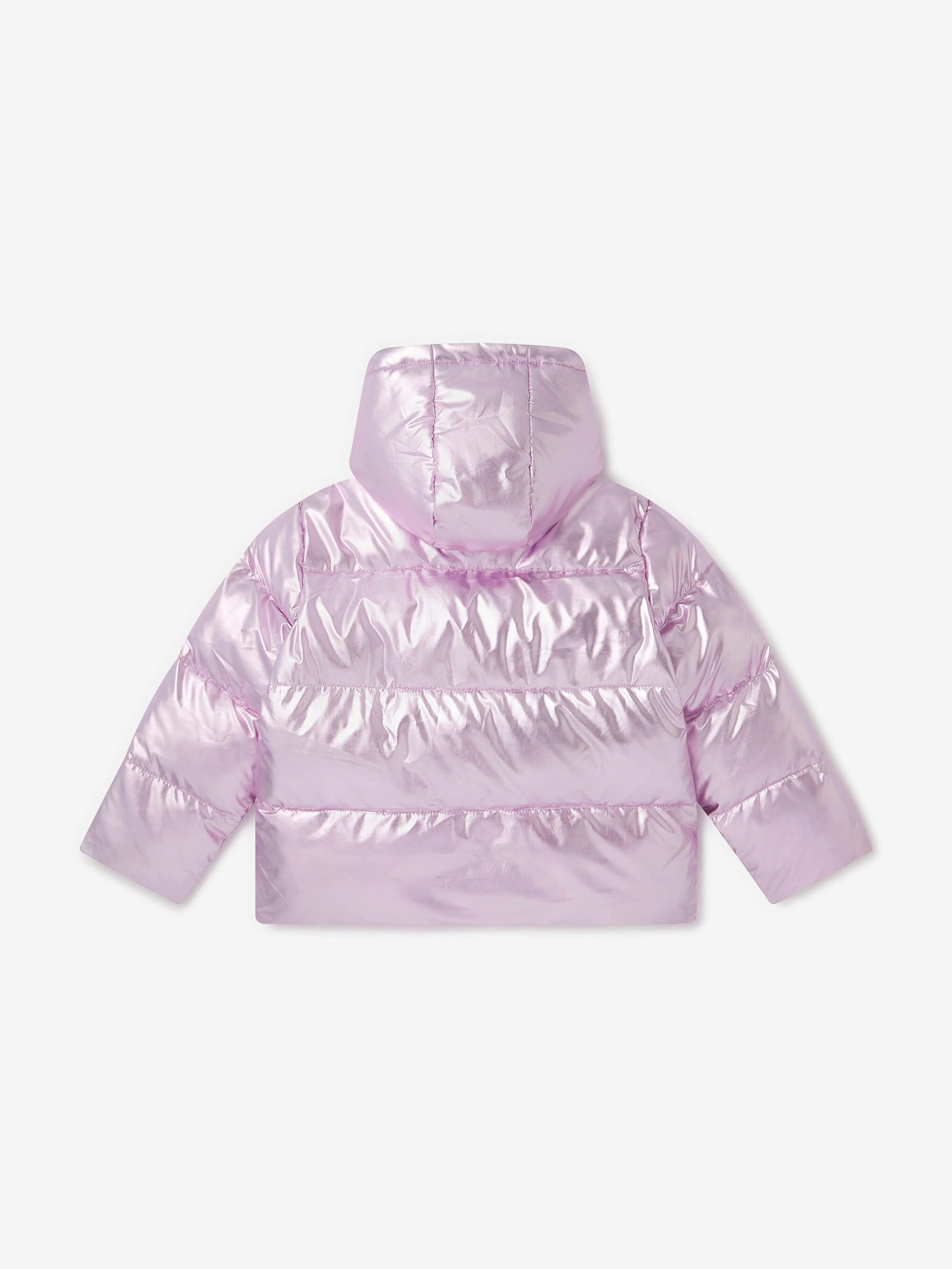 Stella McCartney Girls Metallic Puffer Jacket in Purple