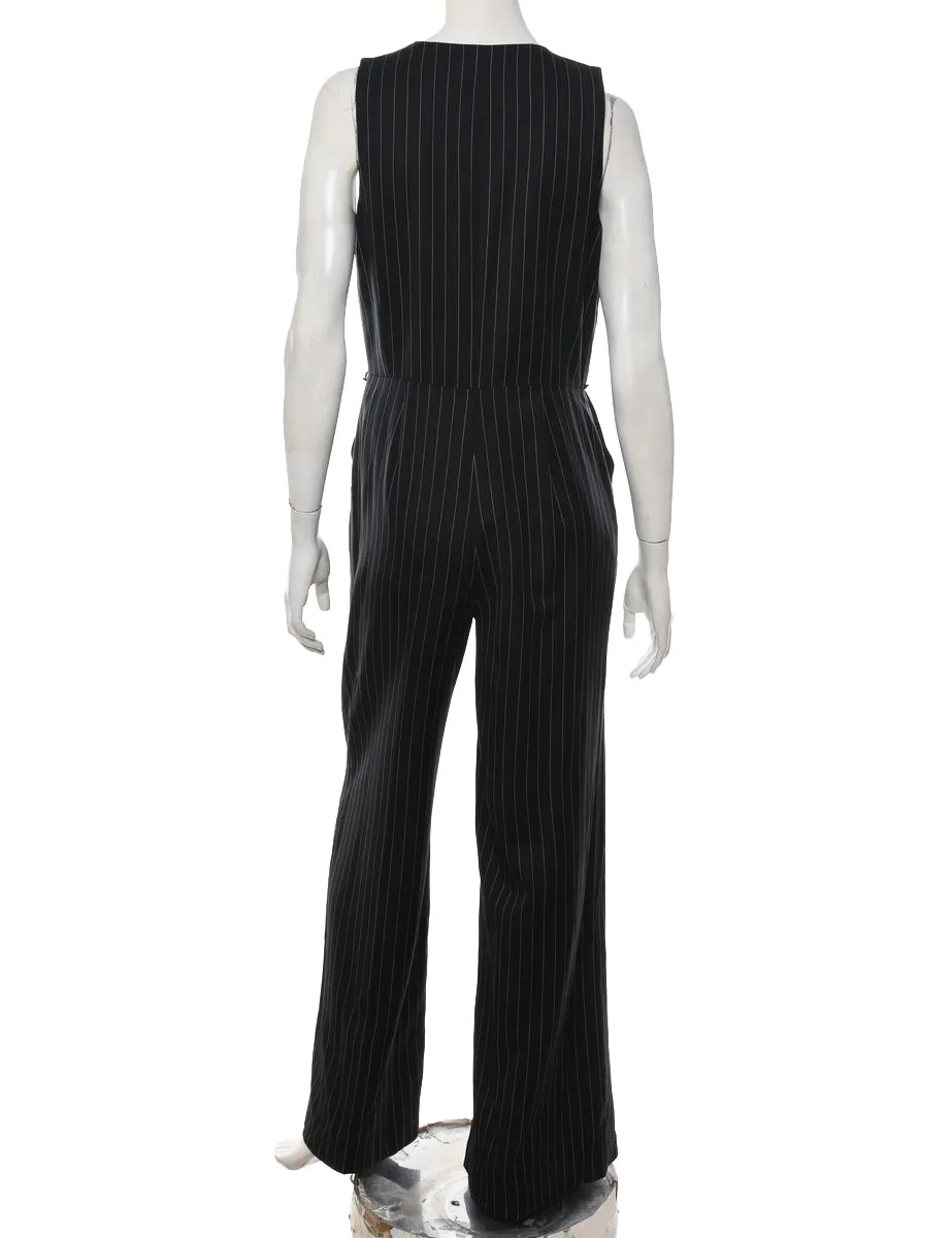 Striped Jumpsuit - L