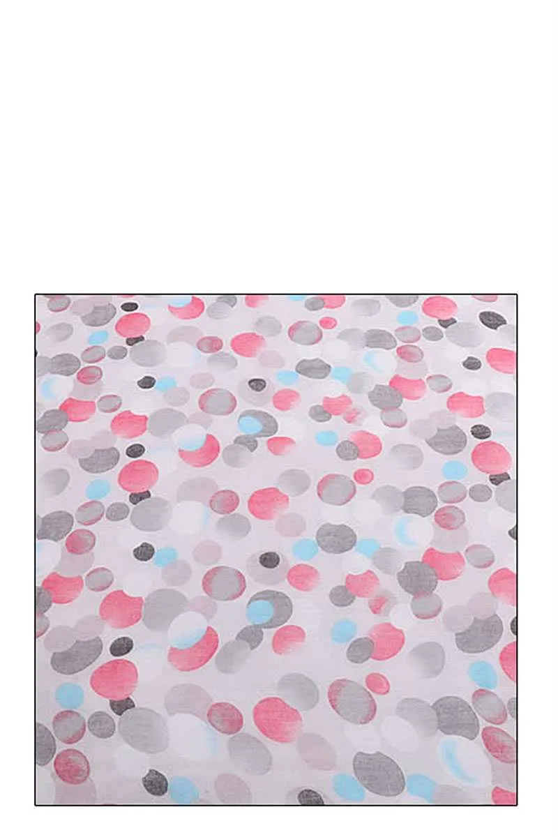 Stylish Chiffon Multi Dots Print Scarf