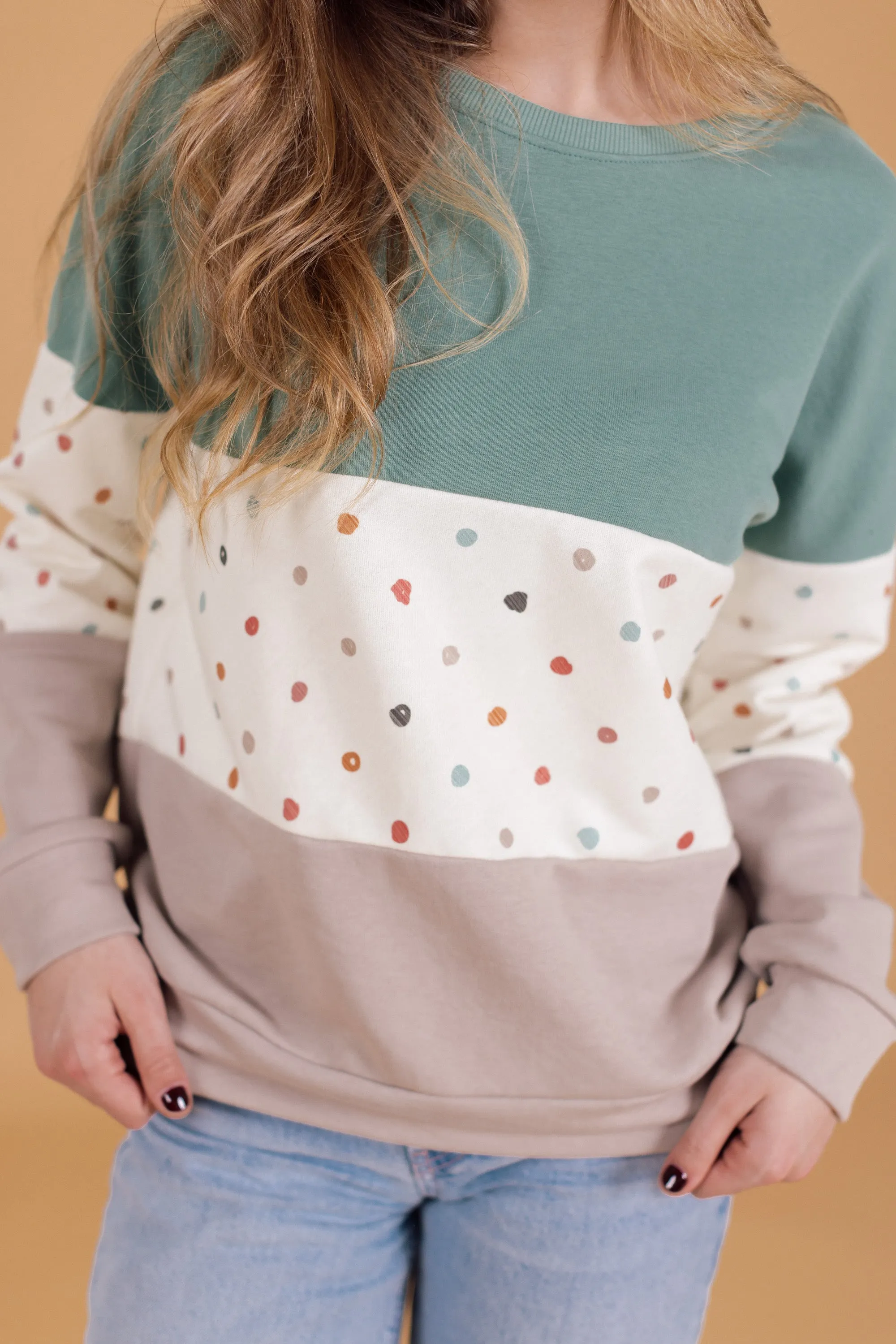 Sweater Mia Green Candy Polka Dot