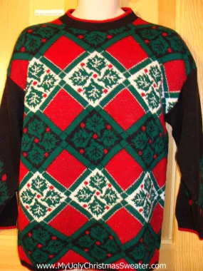 Tacky Ugly Christmas Sweater 80s Acrylic Horror Show  (f423)