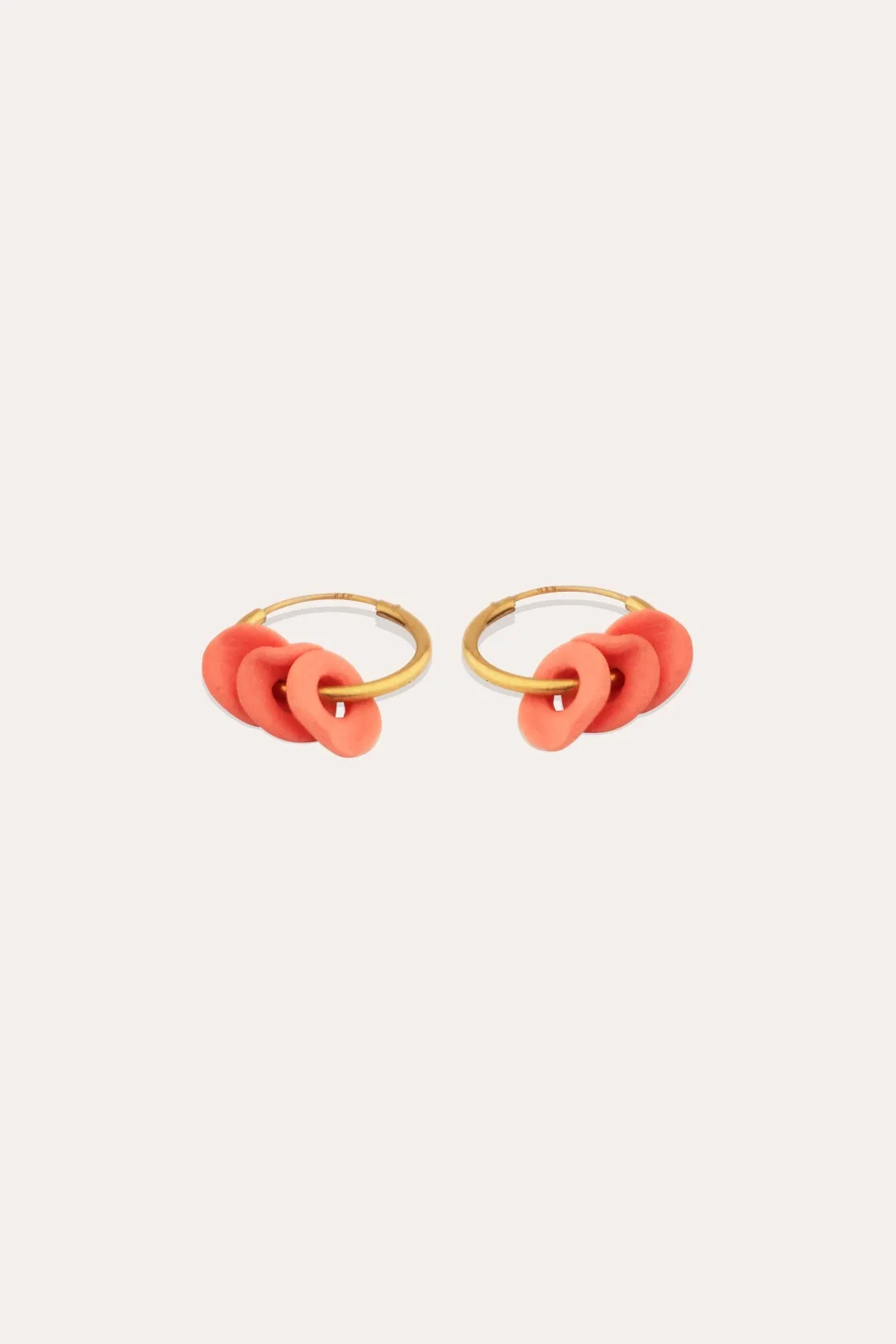 The Remains of a Dream - Pink Ceramic and Gold Vermeil Earrings