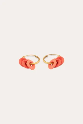 The Remains of a Dream - Pink Ceramic and Gold Vermeil Earrings