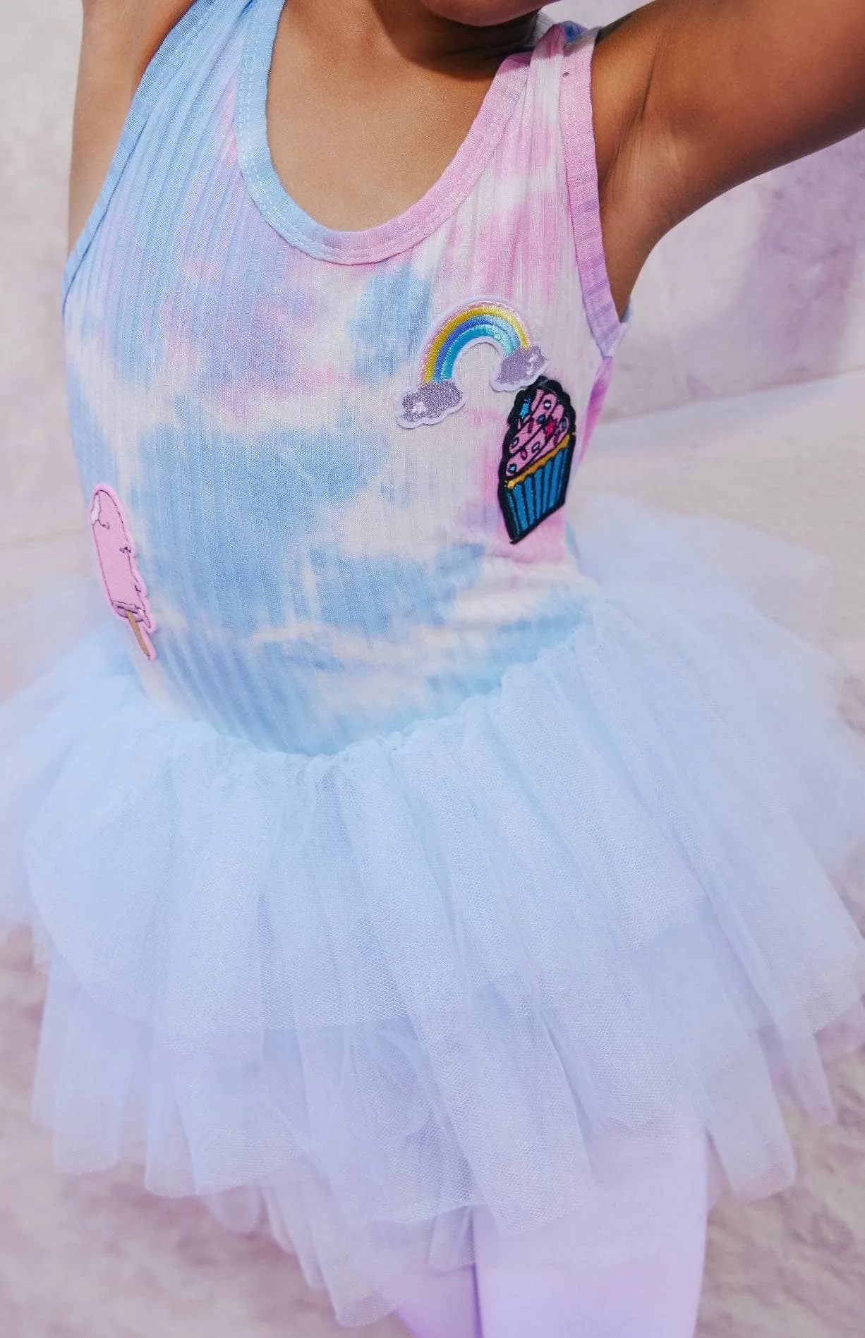 Tie Dye Rainbow Cupcake Tutu Dress