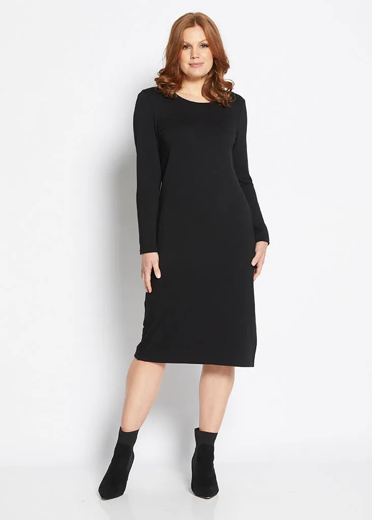 Tube Brushed Bamboo dress in Black