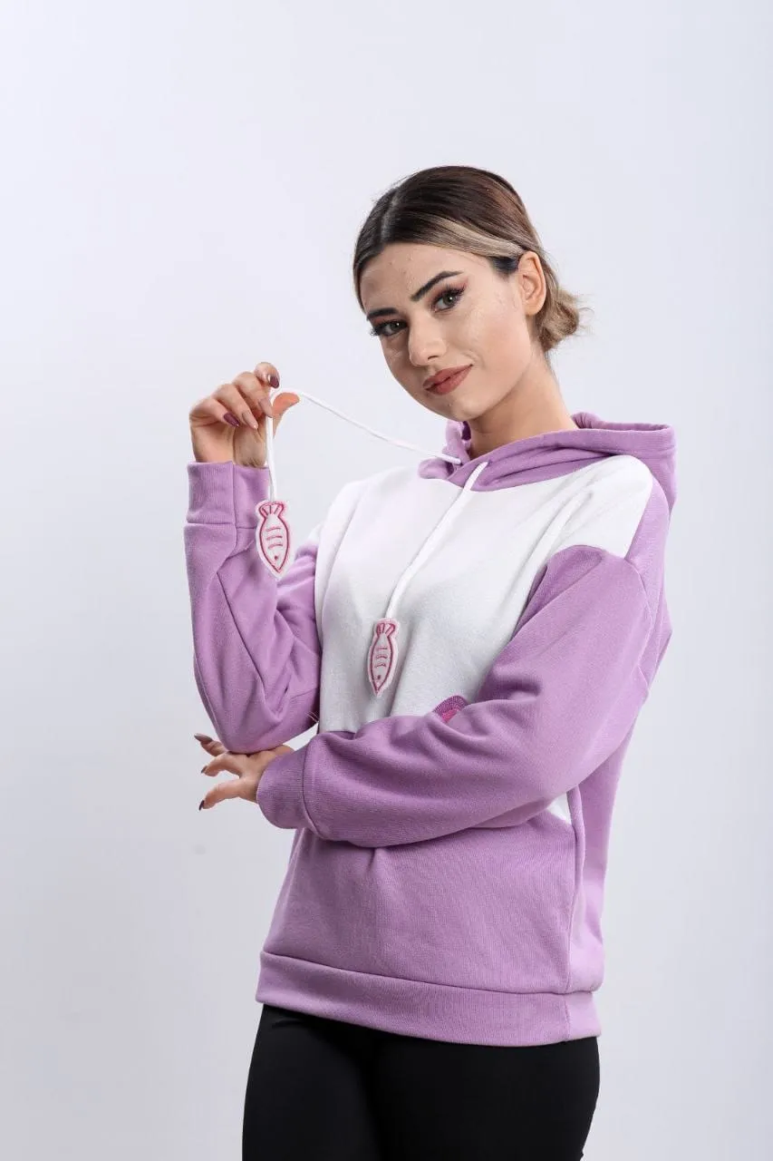 Turkish Cute Cat Hoodie Women Fashion Sweatshirt - Violet