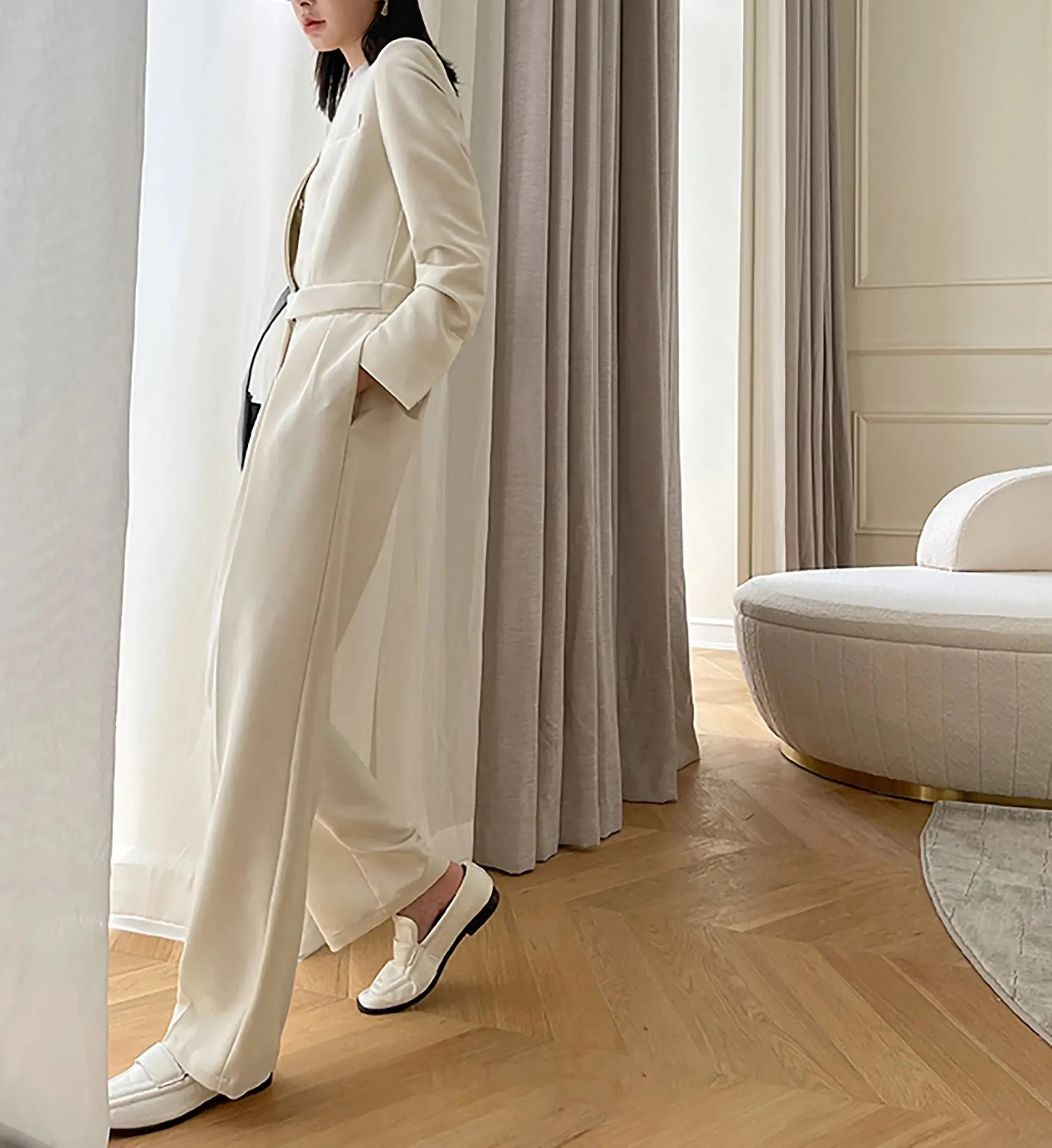 V-Neck Long Sleeve Wide Leg Jumpsuit