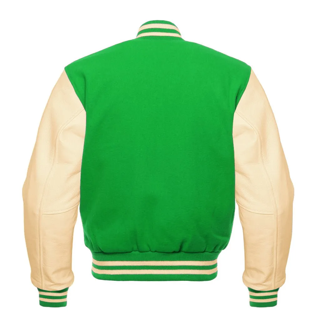 Varsity Jacket Kelly Green - Cream