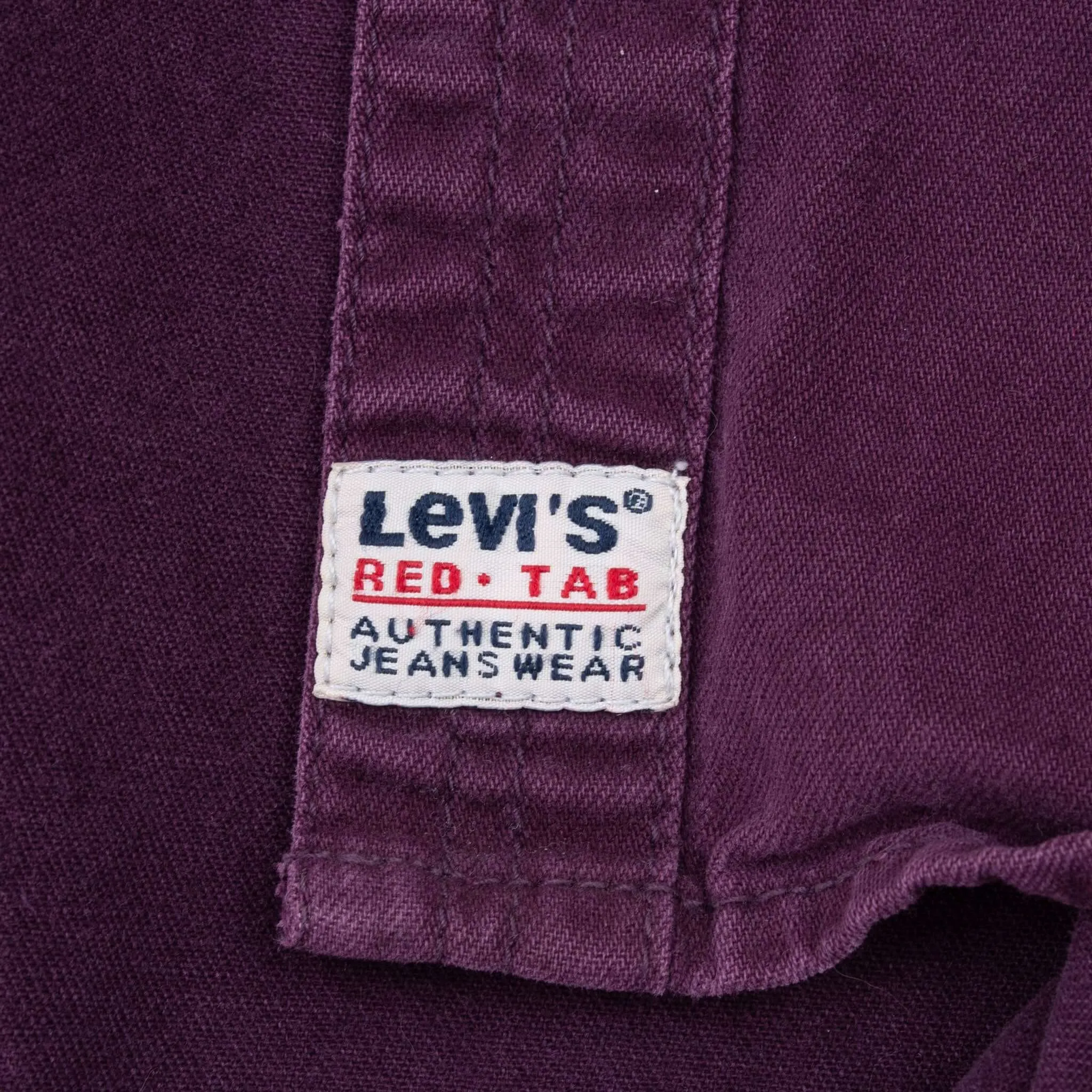 VINTAGE LEVIS POCKET PURPLE RED TAB DENIM SHIRT 1990S LARGE