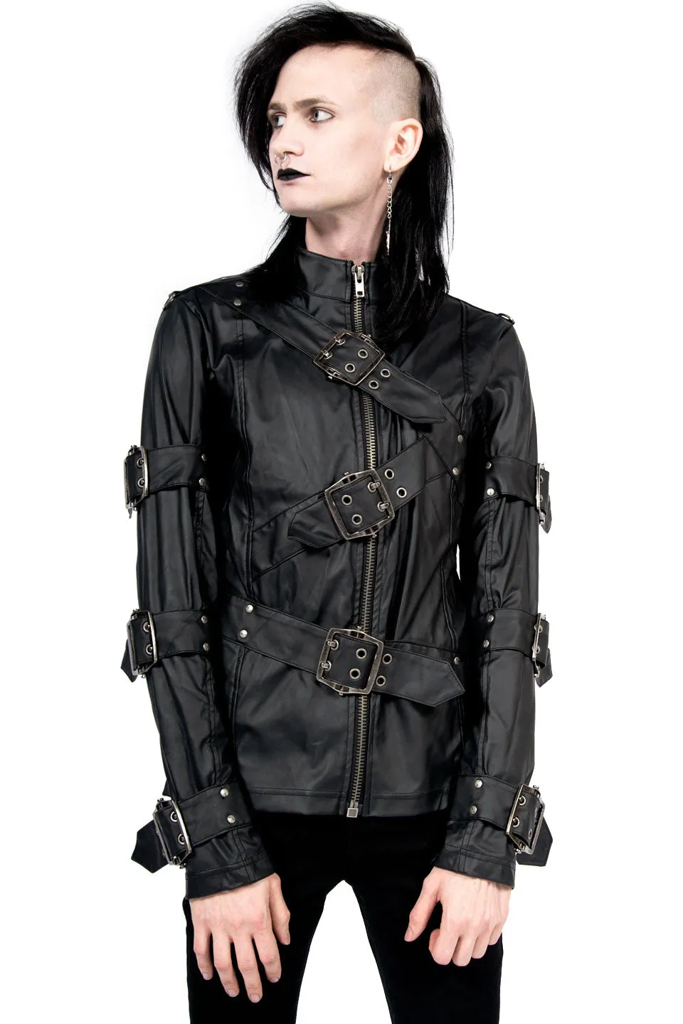 Vintage Vegan Leather Straight Jacket