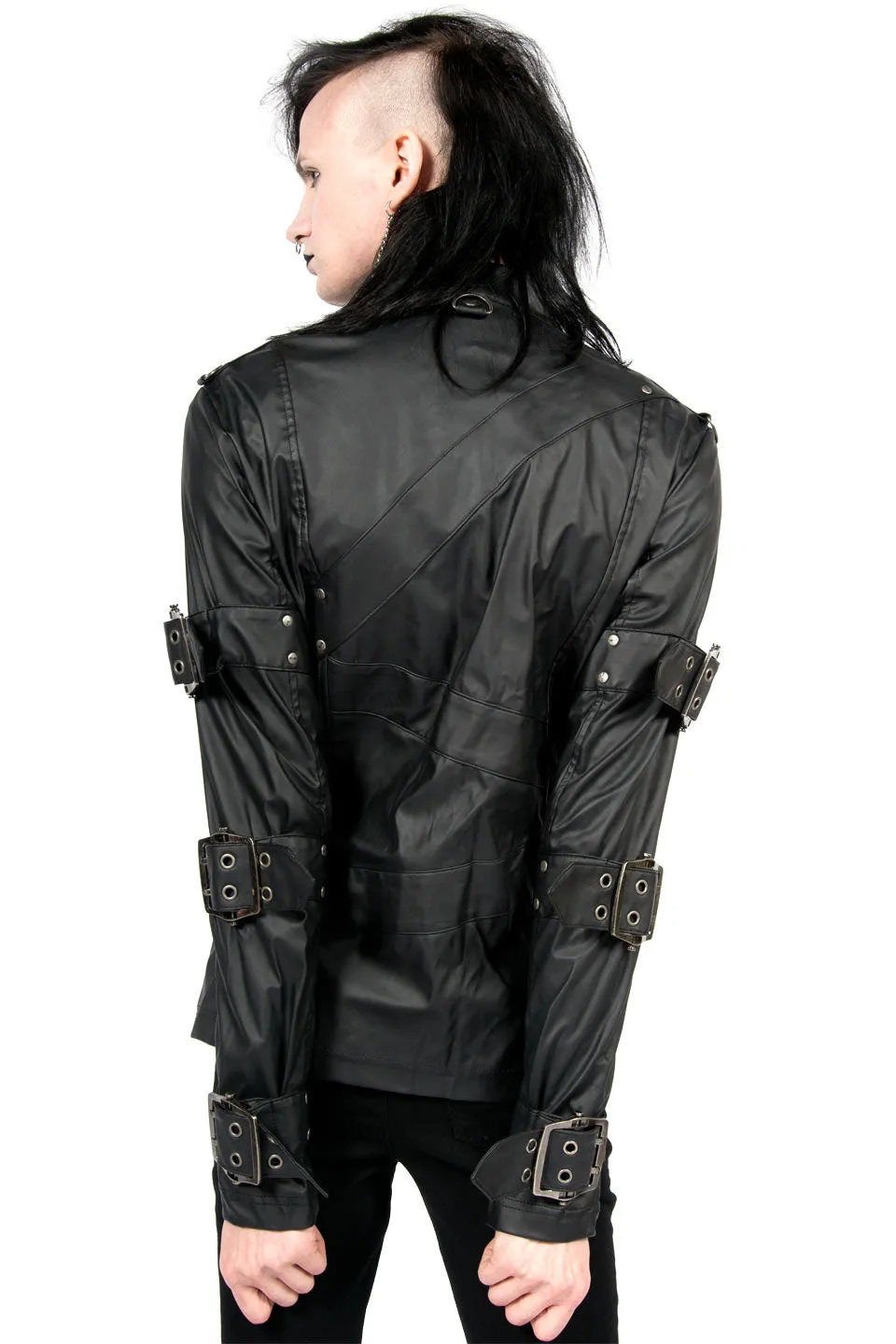 Vintage Vegan Leather Straight Jacket