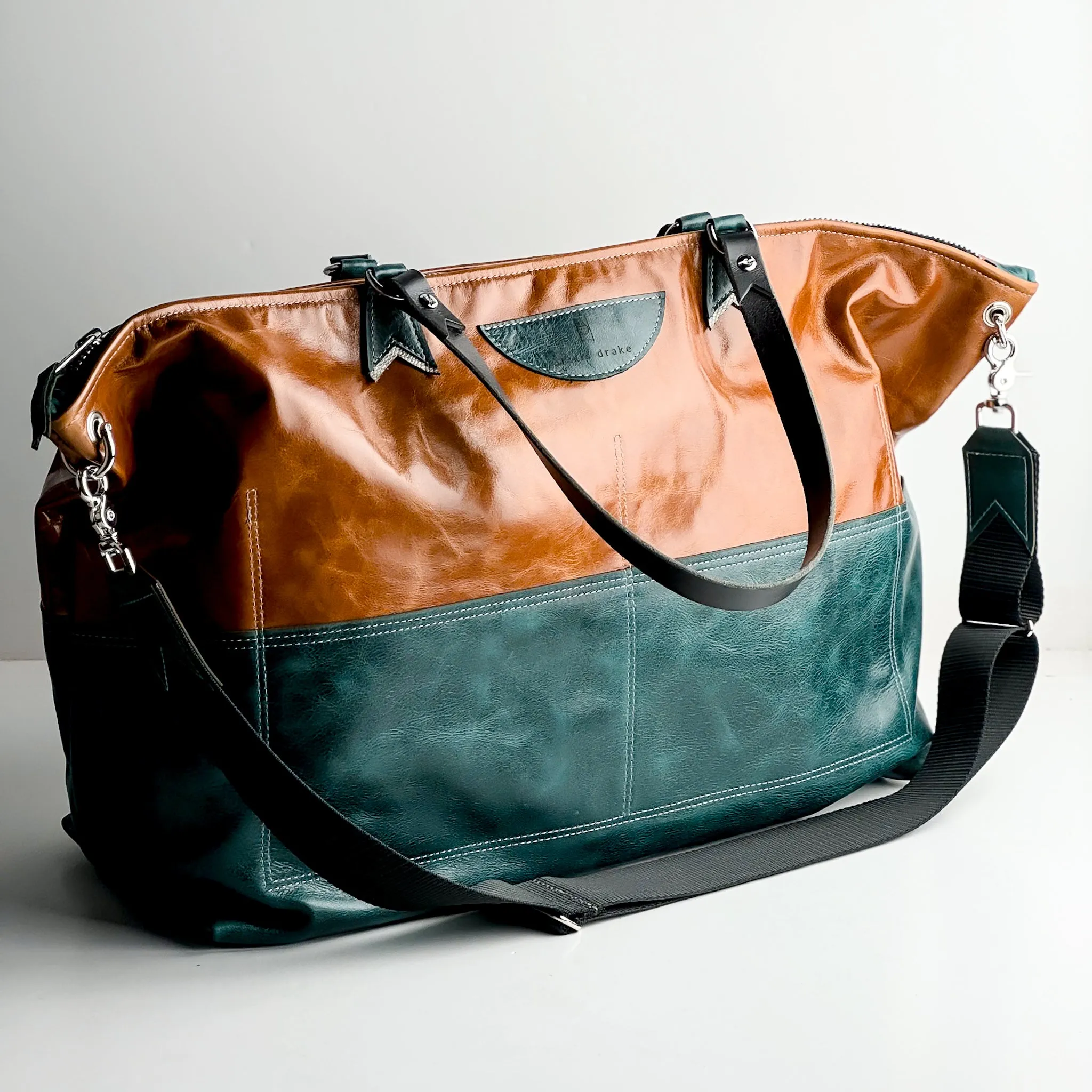 Western Woods Collection | Roundabout Weekender Tote | Bourbon   Teal Spruce