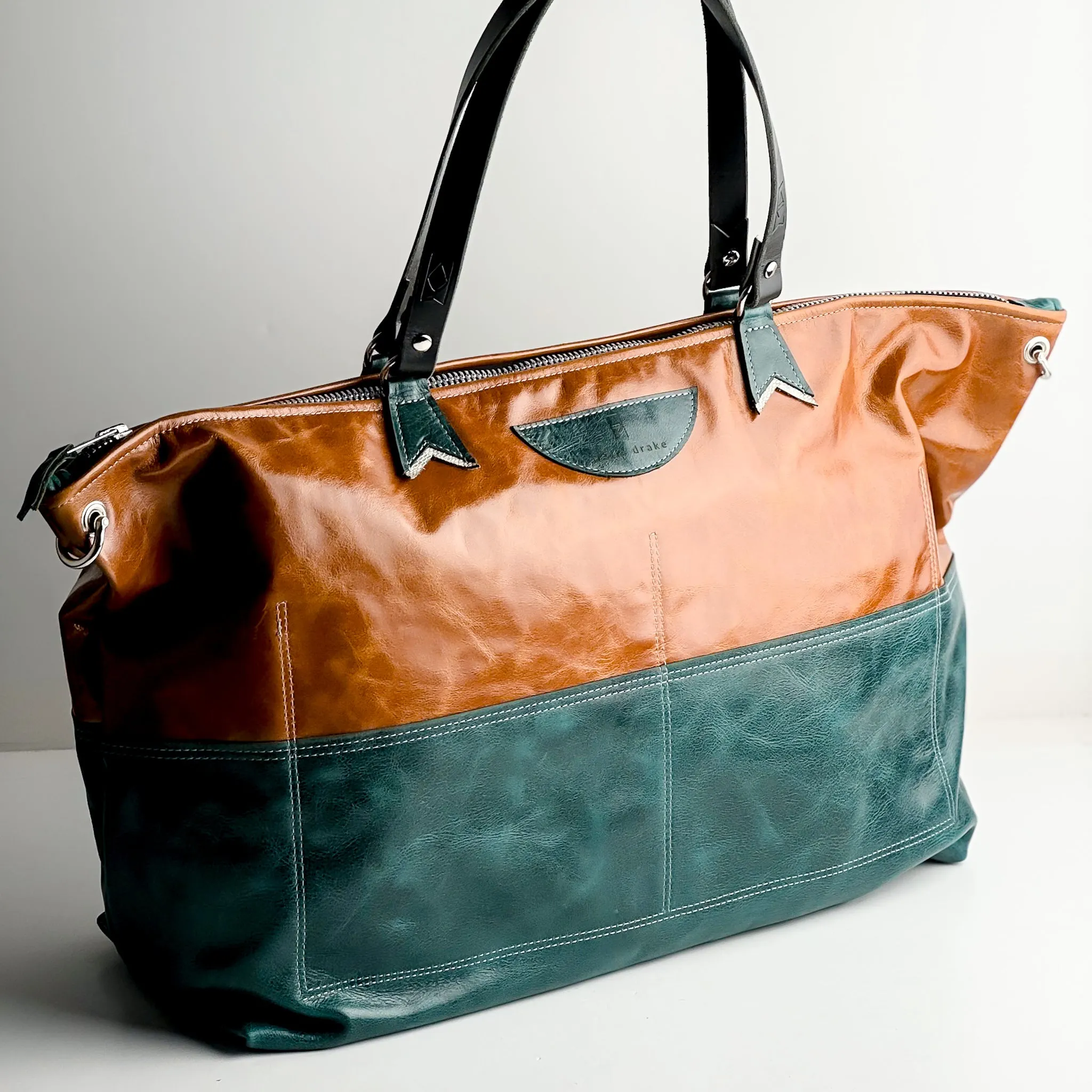 Western Woods Collection | Roundabout Weekender Tote | Bourbon   Teal Spruce