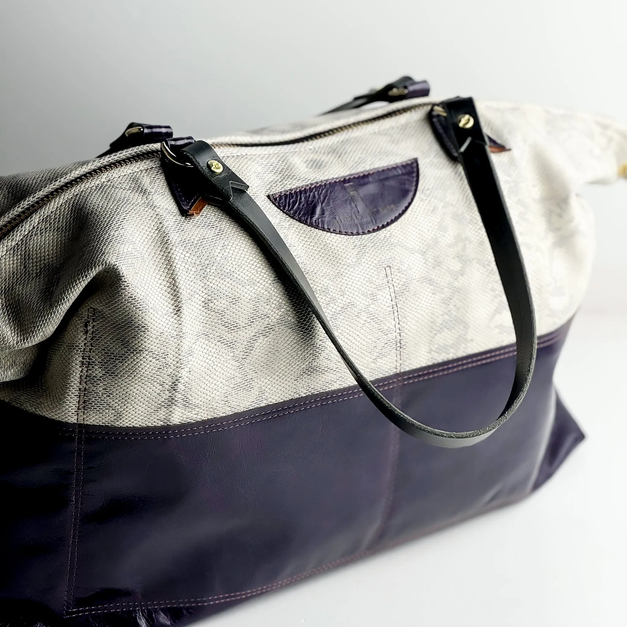 Western Woods Collection | Roundabout Weekender Tote | Winter Python   Elderberry