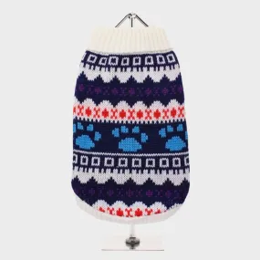 White Fair Isle Vintage Sweater