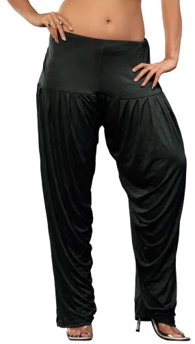 Womens Baggy Harem Pants Patiala Bollywood Fashion India (Black)