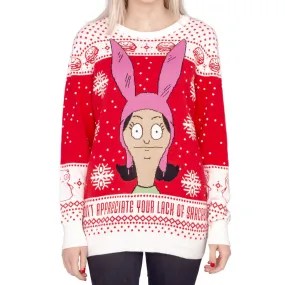 Women's Bobs Burgers Louise Appreciate your Lack of Sarcasm Ugly Christmas Sweater