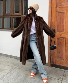 Women's Faux Mink Long Coat