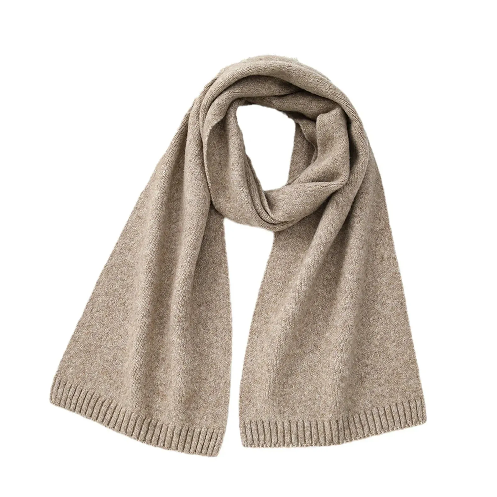 Wool Blend Solid Knitted Minimalist Imitation Cashmere Scarf