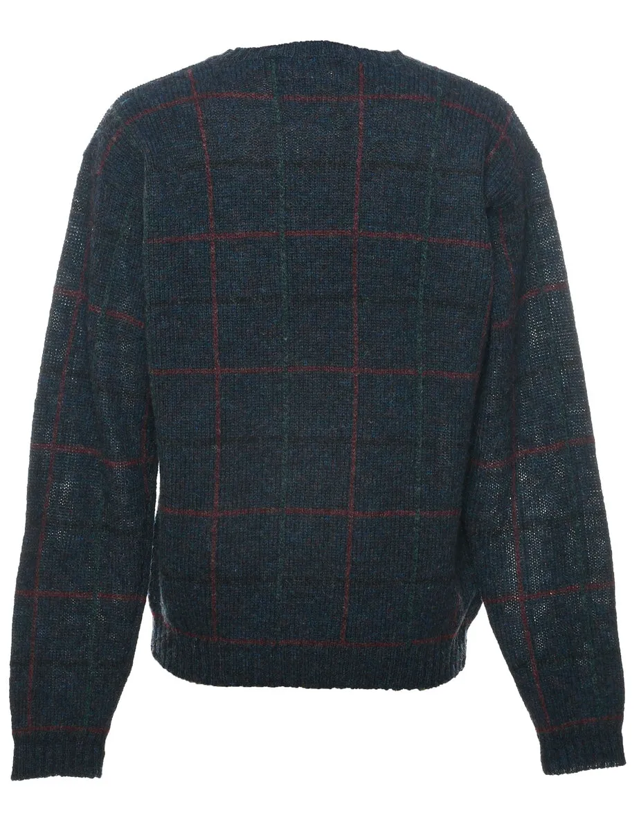 Wool Checked Jumper - M