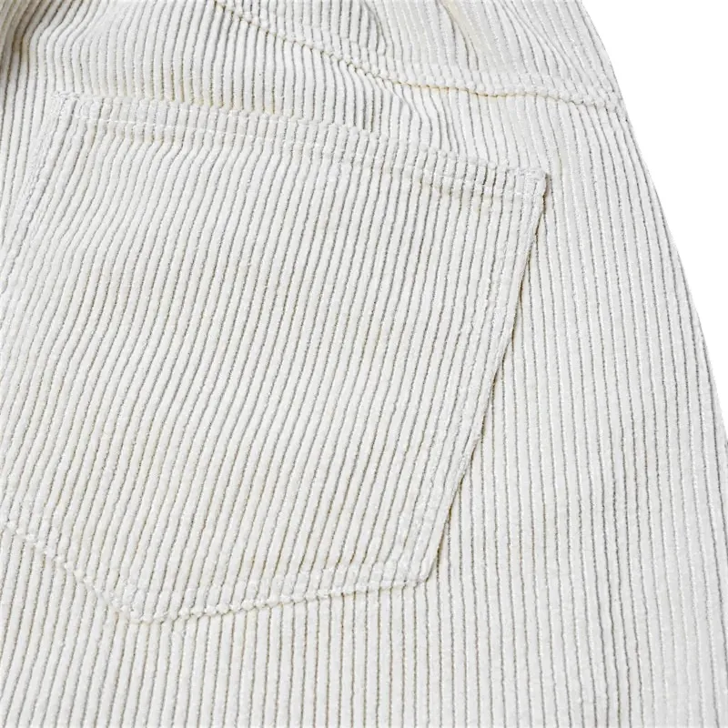 Wrap front corduroy elastic waist pant