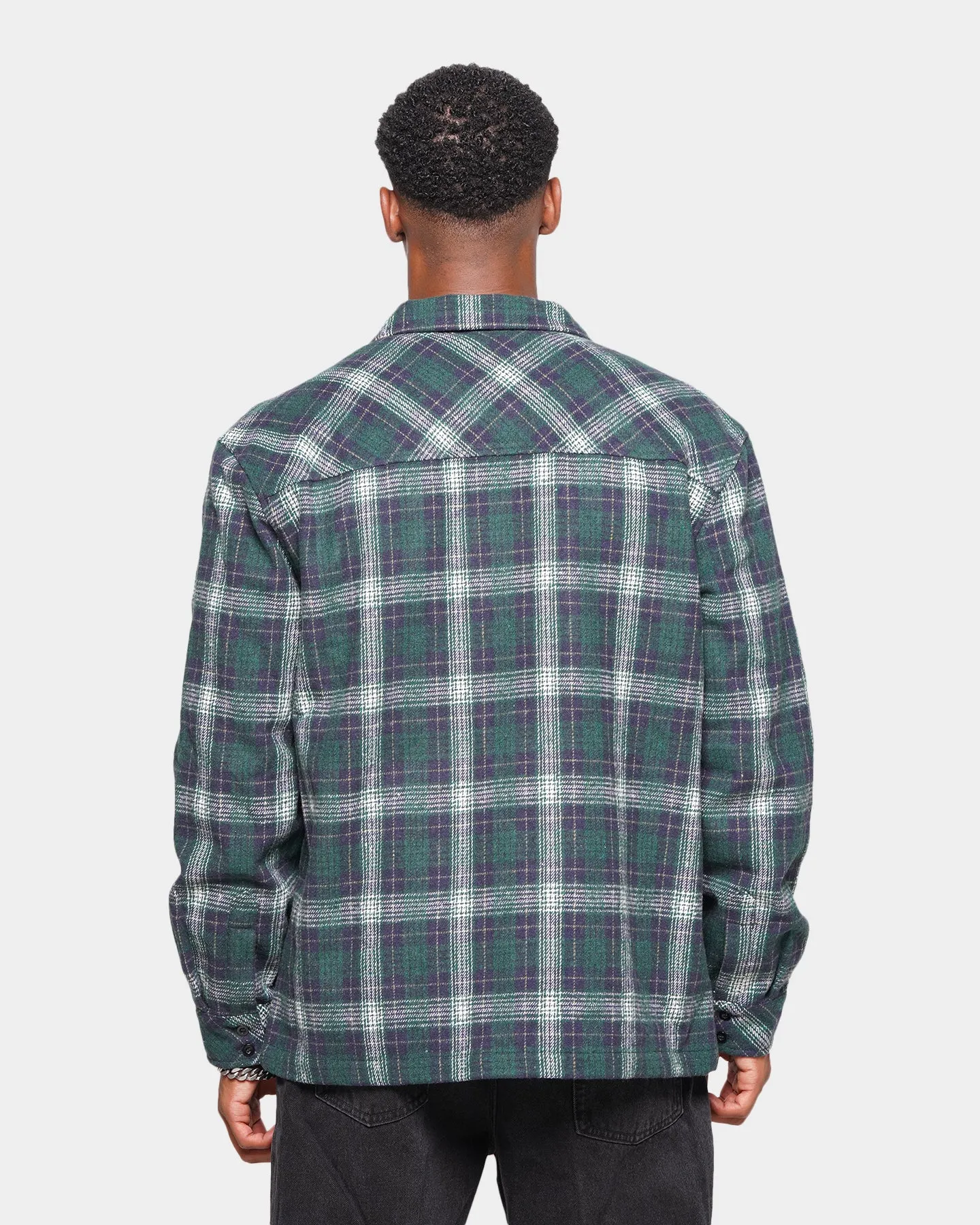 XXIII Vitus Zip Up Flannel Shacket Green