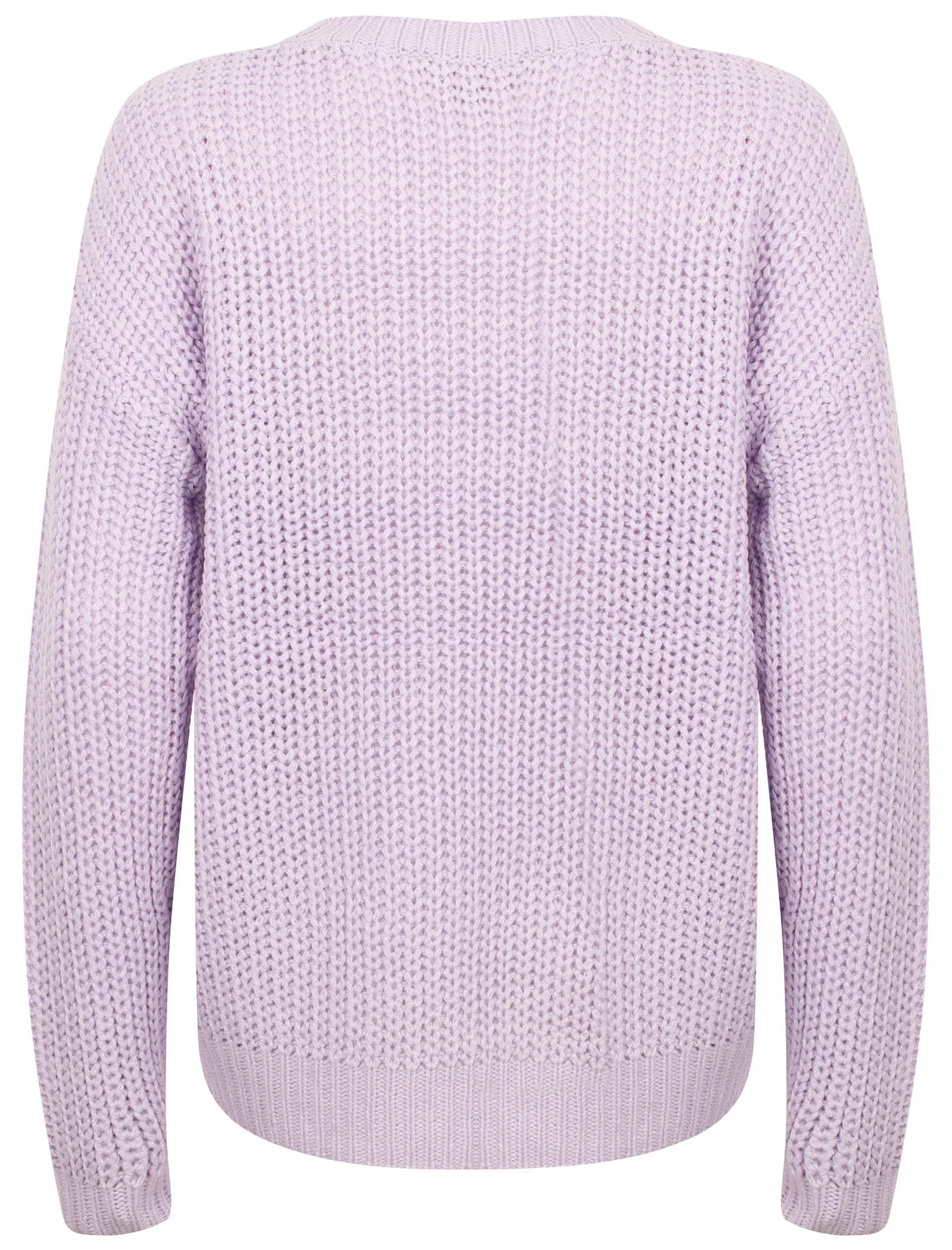 Zember Fisherman Knit Pointelle Jumper in Pastel Lilac - Tokyo Laundry