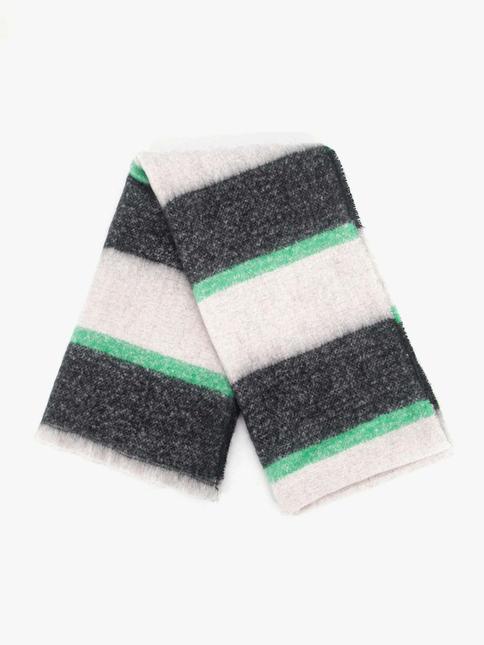 Zola Midweight scarf - Black/Mint, Block Stripe